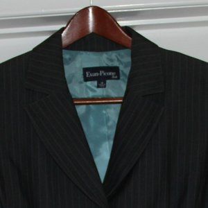 Evan-Picone Grey/Teal Stripe Pants Suit Size 10